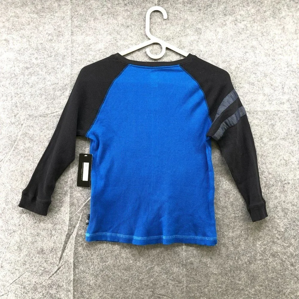NWT Beverly Hills Polo Club Boys Size L (7) Blue Long Sleeve Henley‎ Shirt